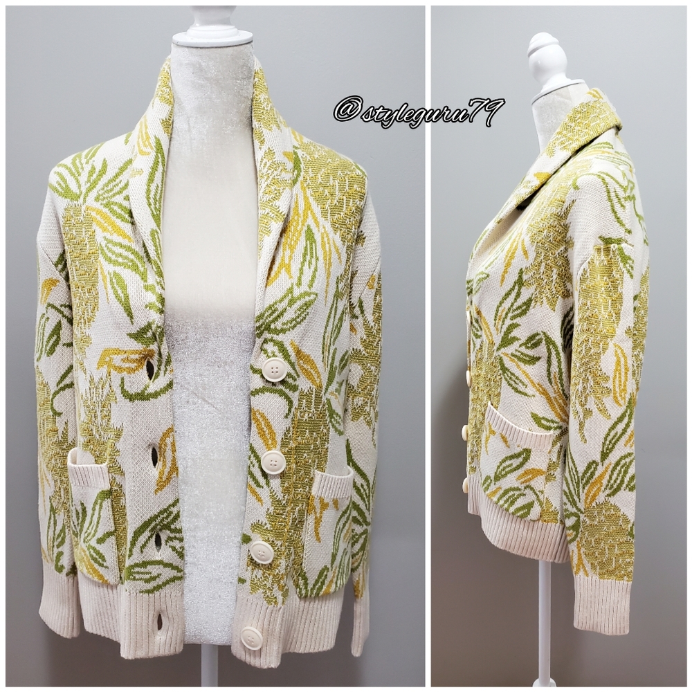 NWT, Anthropologie, Maeve Pineapple Cardigan - Picture 3 of 5